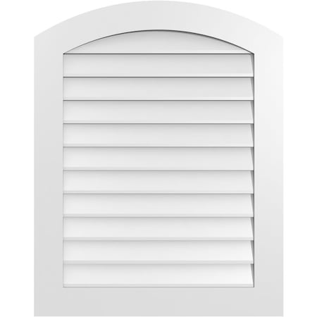 Ekena Millwork Arch Top Surface Mount PVC Gable Vent: Functional, w/ 3-1/2"W x 1"P Standard Frame, 30"W x 38"H GVPAR30X3801SF